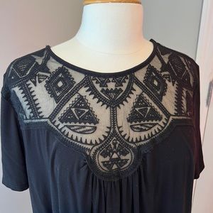 Green Envelope Lace Yoke Top